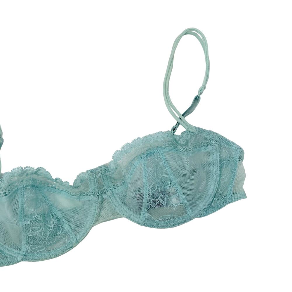 Andres Sarda light Blue balcony unlined Lace Bra